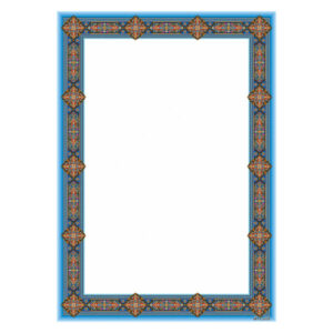 Azurblaues Tazhib A4 Papier Modell Slimi (10x)