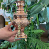 Persischer Samowar aus Kupfer Dekorativer Kohle-Teekocher Blumenmuster 1-Liter