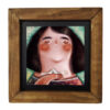 Dekorative persische gerahmte Keramikfliese - Süßes Mädchen