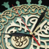 Islamische Wanduhr mit Holzeinlage des Propheten Muhammad