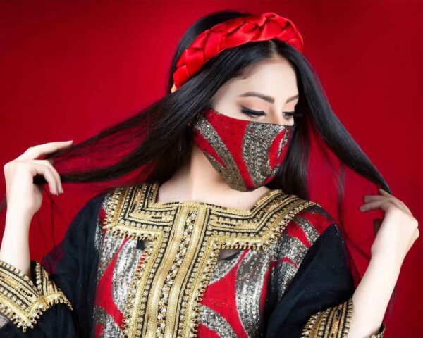 Handgefertigte Mode Stickerei Gesichtsmaske für Frauen - Modell Hasti