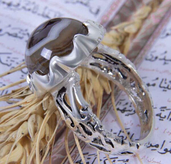 Persischer Sulemani Hakik Silberring für Herren Auge