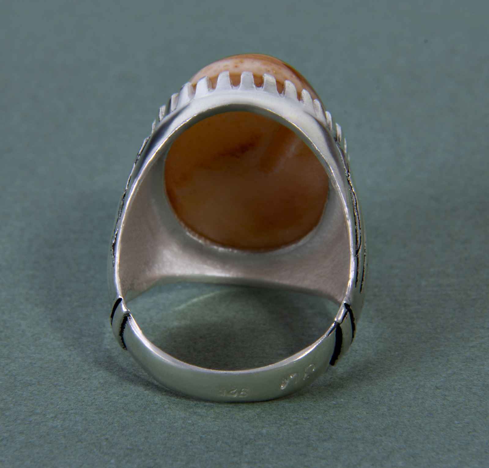 Persischer Sulemani Hakik Silberring für Herren Hellrot