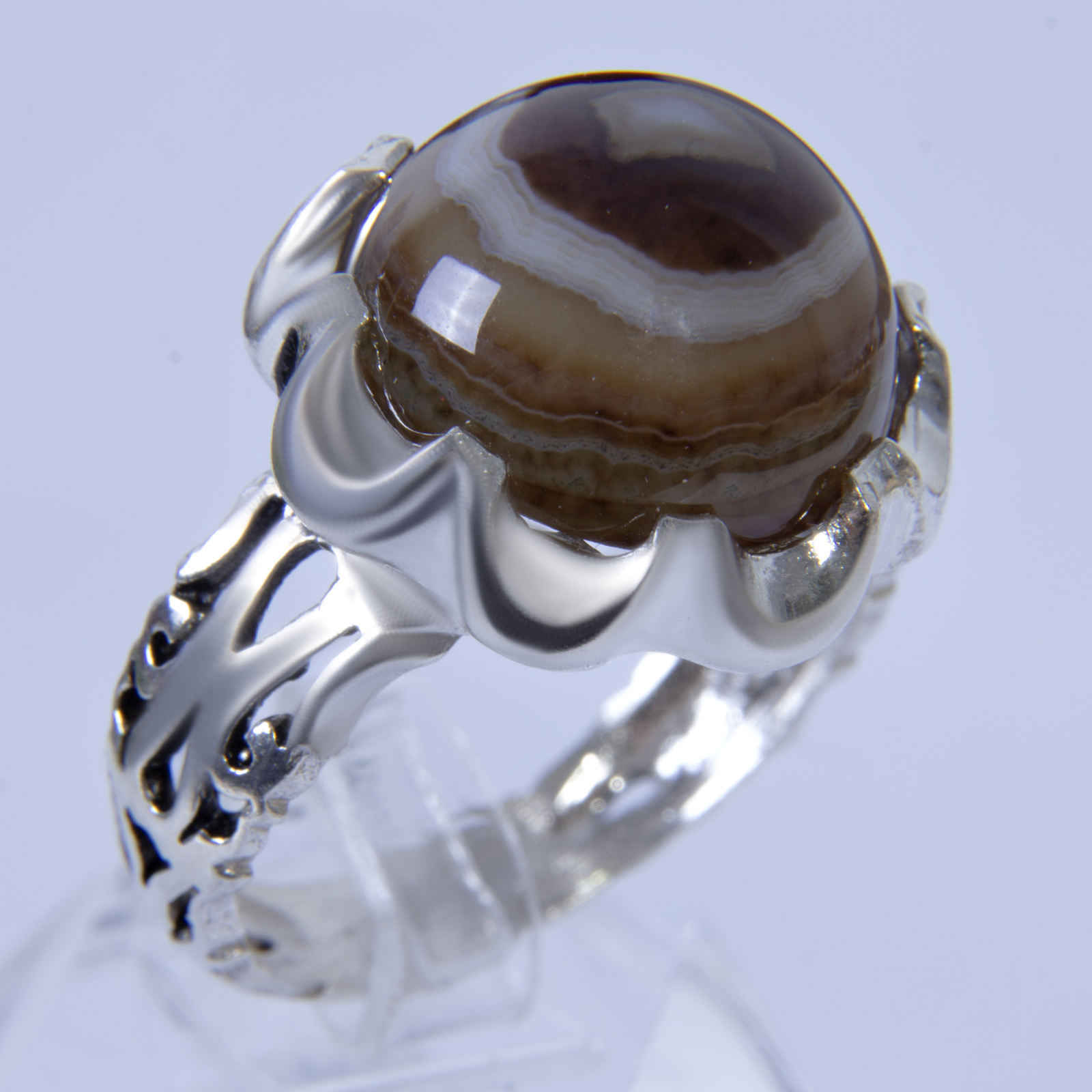 Persischer Sulemani Hakik Silberring für Herren Auge