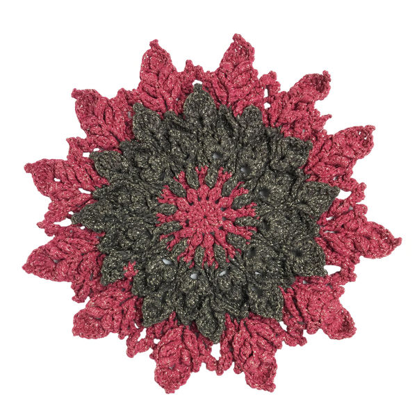 Runde Häkel-Tischdecke, handgestrickt