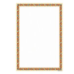 Orangenfarbenes Tazhib A4 Papier (100x)