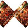 Persischer Samt Kissenbezug - Shahnameh Druckdesign (Set von 2)