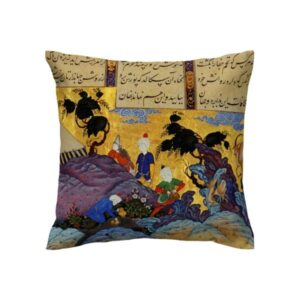 Gedruckter Samt Kissenbezug – Shahnameh Illustrationsdesign (Set von 2)