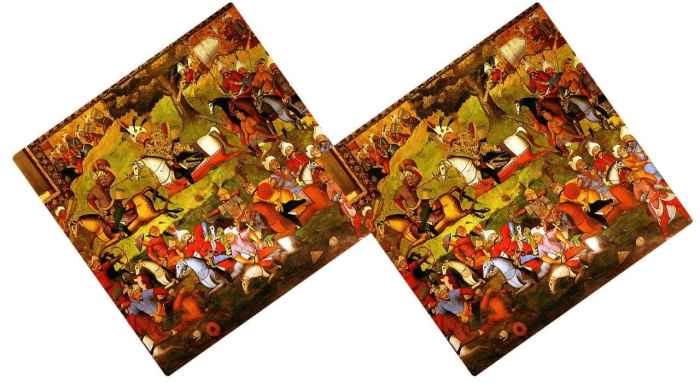 Persischer Samt Kissenbezug – Schahnameh Krieg Design (Set von 2)