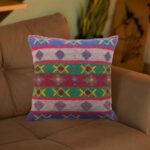 Persische Kilim Kissenbezüge – Handgewebtes Grün & Rosa
