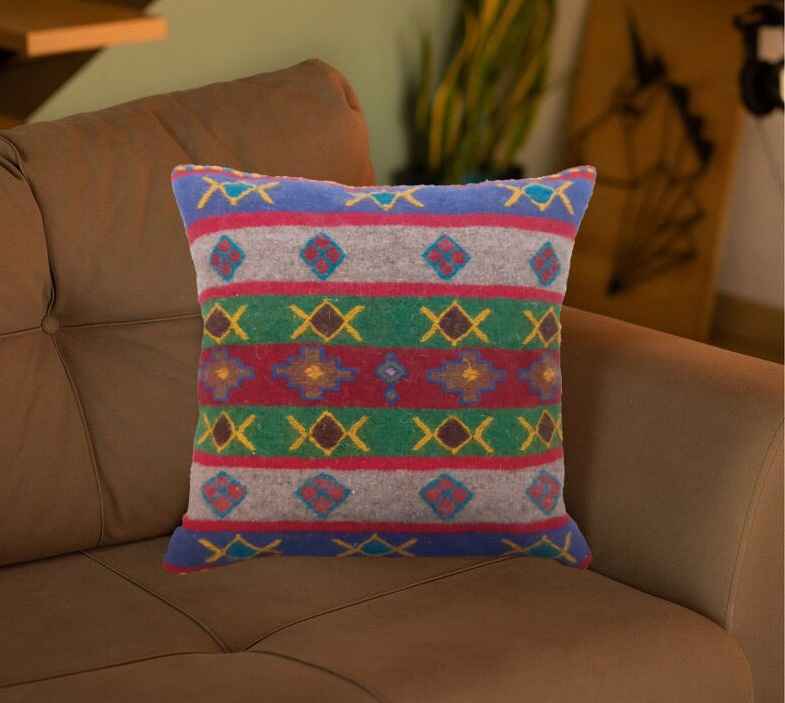 Persische Kilim Kissenbezüge - Handgewebtes Grün & Rosa