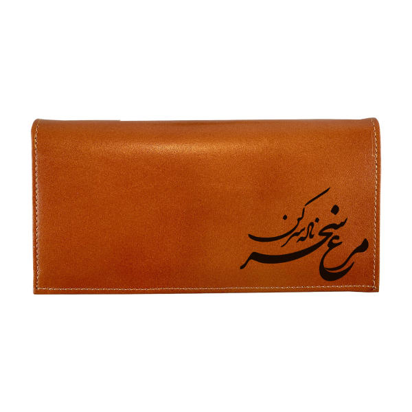 Persischer Leder-Langgeldbeutel mit Faraz-Design