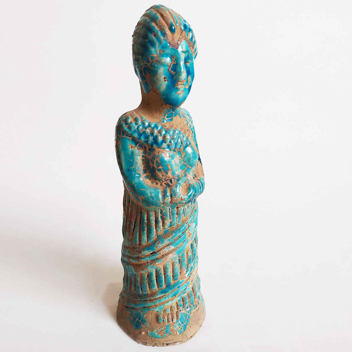 Historische persische elamische Frauen Blau-Keramik-Figur