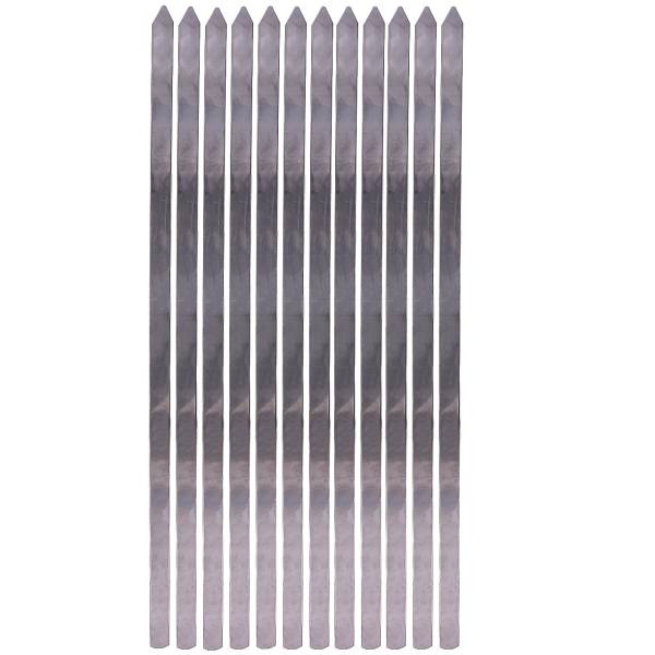 Set aus zwölf Stahlspießen (63 cm) für Kabab Koobideh, Adana, Kofta und Grillen