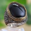 Persischer Achat Silberring für Herren Eleganz Schwarz