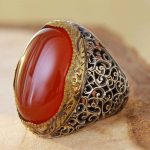 Persischer Achat Silberring für Herren Eleganz Super King