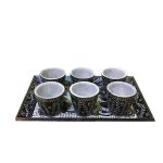 Handgefertigtes persisches Tee- und Kaffeeset aus Stein – Graviertes Tooran
