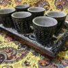 Handgefertigtes persisches Tee- und Kaffeeset aus Stein - Graviertes Tooran