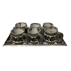Handgefertigtes persisches Tee- und Kaffeeset aus Stein – Graviertes Golsang