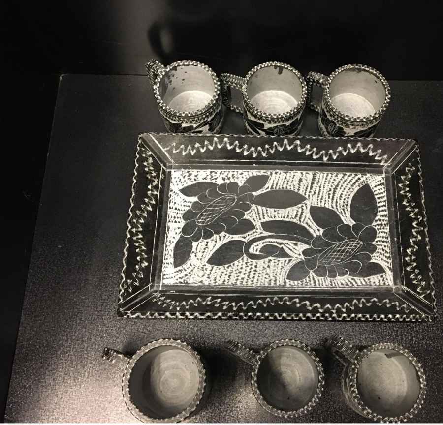 Handgefertigtes persisches Tee- und Kaffeeset aus Stein – Graviertes Golsang