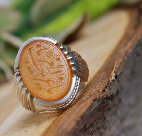 Islamischer jemenitischer Aqeeq-Silberring für Männer Ya Ghareeb ul Ghuraba