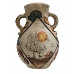 Handgefertigte dekorative persische Töpfervase mit Kunstmotiv Golha