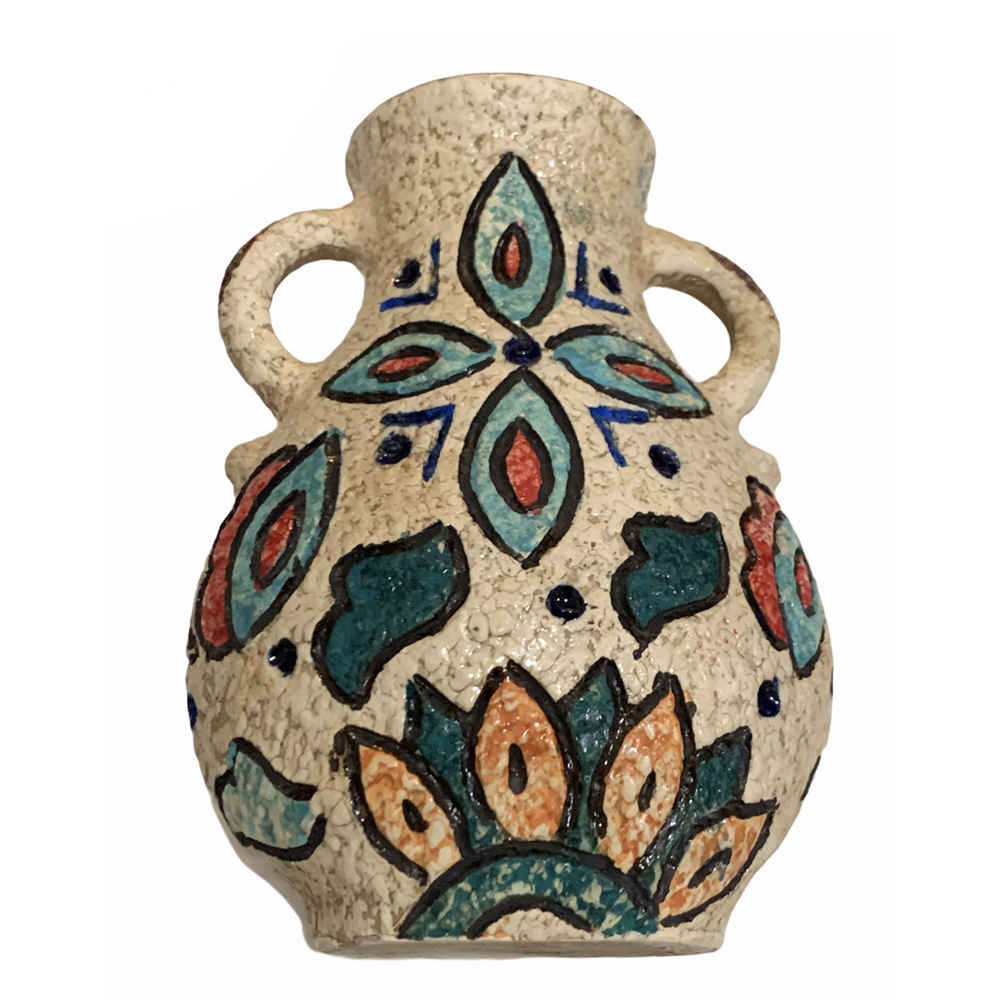 Handgefertigte dekorative persische Töpfervase mit Kunstmotiv Golha