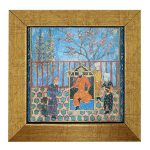 Dekorative persische gerahmte Fliese – Shahnameh inspiriert: Blauer Himmel
