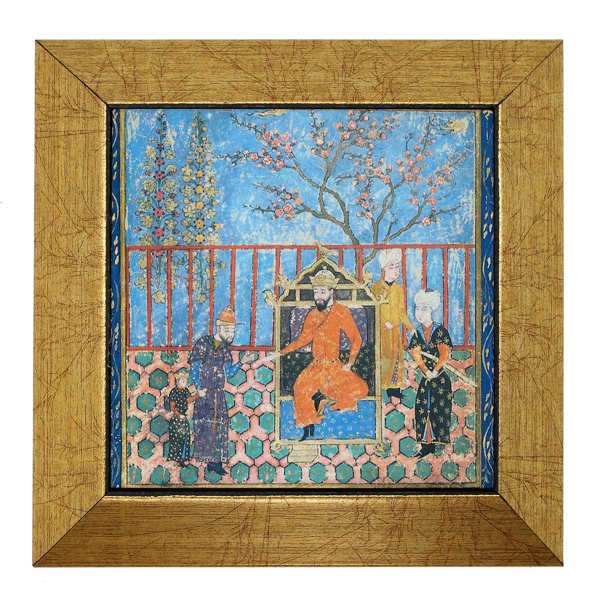Dekorative persische gerahmte Fliese - Shahnameh inspiriert: Blauer Himmel