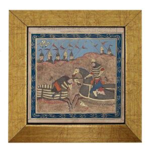 Dekorative persische gerahmte Fliese – Shahnameh inspiriert: Kampf