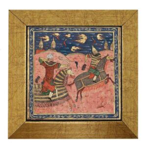 Dekorative persische gerahmte Fliese – Shahnameh inspiriert: Pferde
