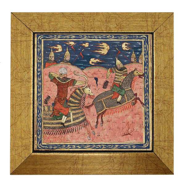 Dekorative persische gerahmte Fliese - Shahnameh inspiriert: Pferde