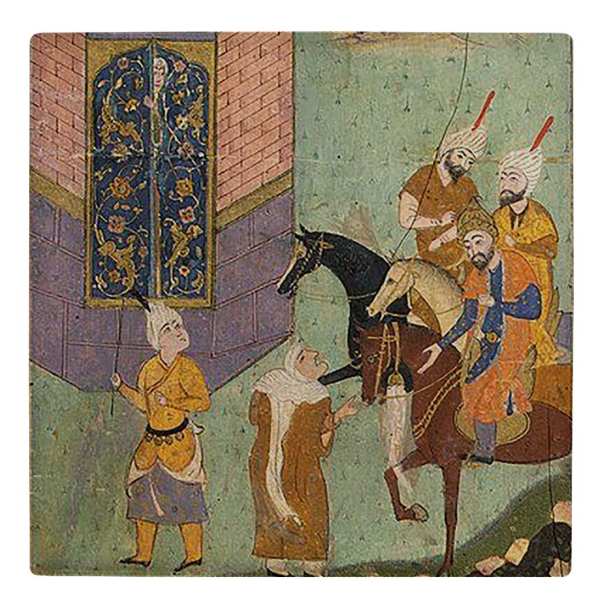 Dekorative persische Keramikfliese - Shahnameh inspiriert: Schloss