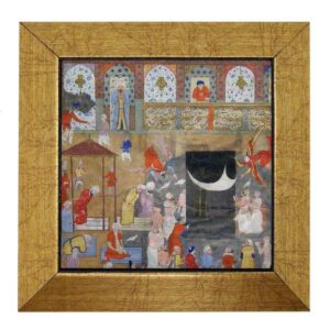 Dekorative persische gerahmte Fliese – Shahnameh inspiriert: Anbetung