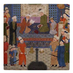 Dekorative persische Keramikfliese – Shahnameh inspiriert: Wissenschaftler