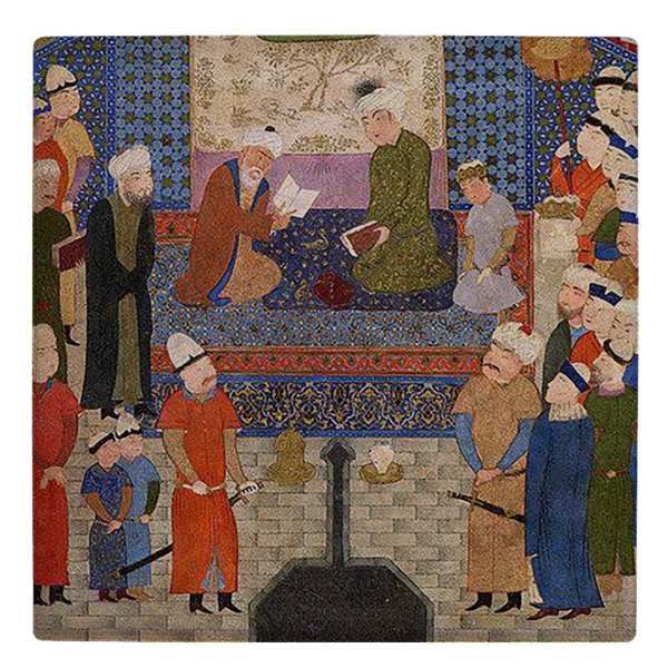 Dekorative persische Keramikfliese - Shahnameh inspiriert: Wissenschaftler