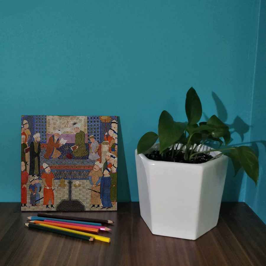 Dekorative persische Keramikfliese – Schahnameh inspiriert: Wissenschaftler