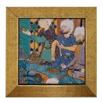 Dekorative persische gerahmte Fliese – Shahnameh inspiriert: Freunde