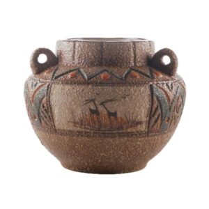 Handgefertigte dekorative persische Töpfervase mit Kunstmotiv Nahal
