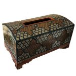 Handgefertigte persische Holz-Taschentuchbox – Khatamkari Sarab