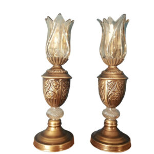 Persischer Kristall-Teelichthalter in Tulpenform (2x)
