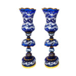 Persische Kristall-Lüsterlampe im traditionellen Laleh-Design Himmelblau
