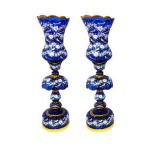 Persische Kristall-Lüsterlampe im traditionellen Laleh-Design Himmelblau