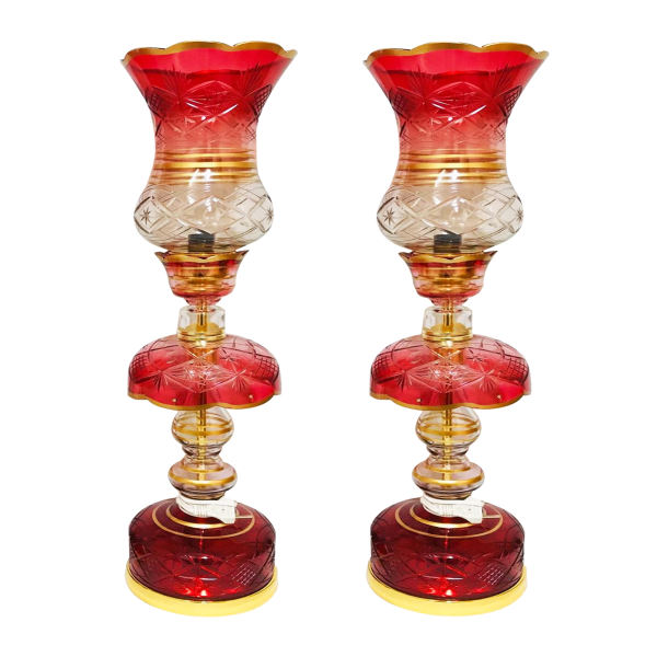 Persische Kristall-Lüsterlampe im traditionellen Laleh-Design Rose
