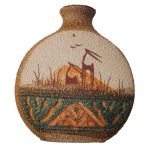 Mini-Keramikblumenvase mit Kunstmotiv, geeignet für Dekoration & Geschenk