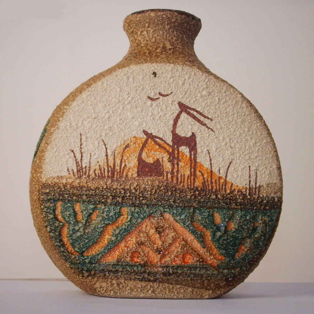 Mini-Keramikblumenvase mit Kunstmotiv, geeignet für Dekoration & Geschenk