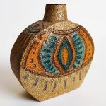 Persische Einzelknospen-Keramikvase, handbemalt – ideal für frische oder getrocknete Blumen