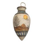 Handgefertigte dekorative persische Töpfervase mit Kunstmotiv Sonnenaufgang
