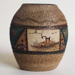 Handgefertigte dekorative persische Töpfervase mit Kunstmotiv Tala