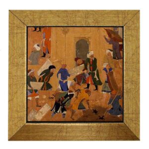 Dekorative persische gerahmte Fliese – Shahnameh inspiriert: Diamant